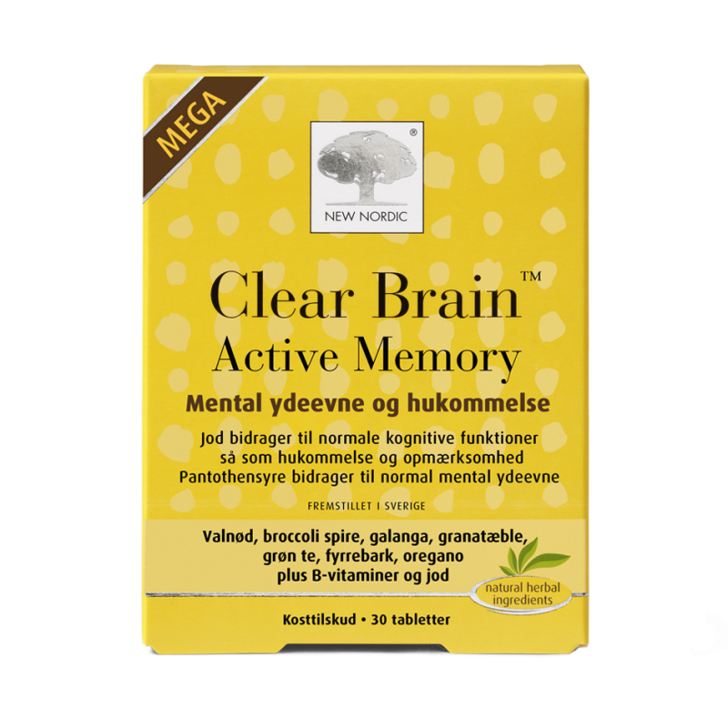 New Nordic Clear Brain Aktiv Hukommelse 30 Tabletter