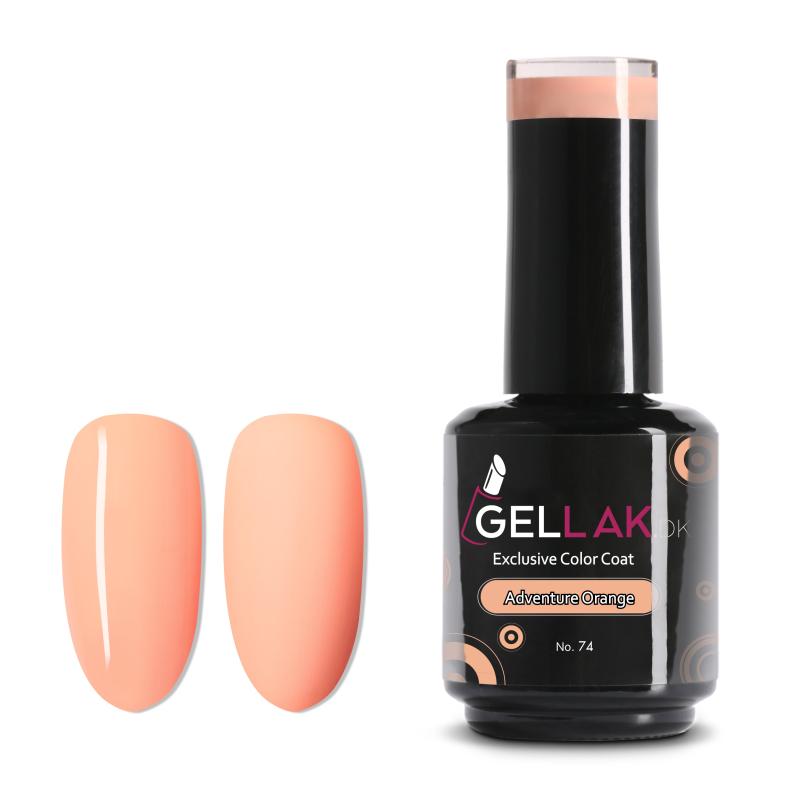 Gel Neglelak Fersken 15 Ml - Adventure Orange No 74