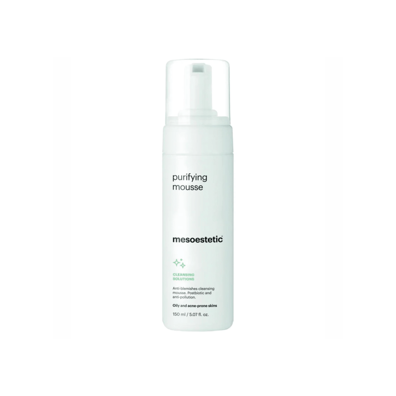 Mesoestetic Purifiying Mousse   Renseskum Til Fedtet Og Uren Hud Med Akne   150 Ml    Ansigtsvask   Ansigtsrens Som Forebygger Tilstoppede Porer