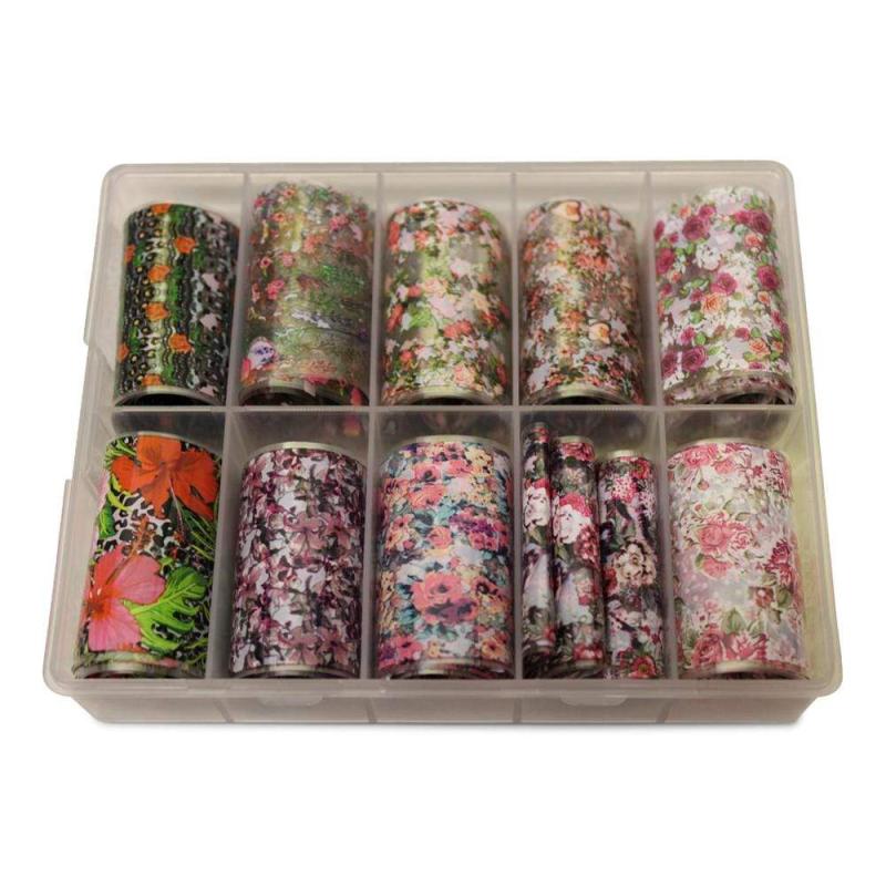 Neglefolie med Blomsterdesign til Nail Art - No 14