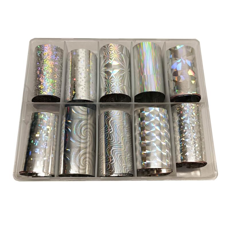 Neglefolie Sølv Holografisk Motiver til Nail Art