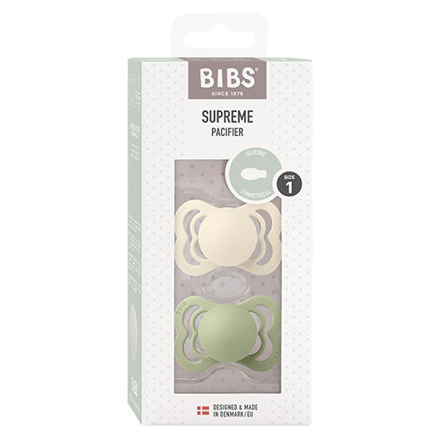 Bibs Bibs Supreme Silicone Size 1 Ivory Sage 2 Pack