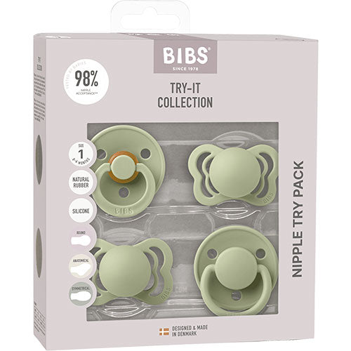 Bibs Bibs Try It Collection Size 1 Sage 4 Pack