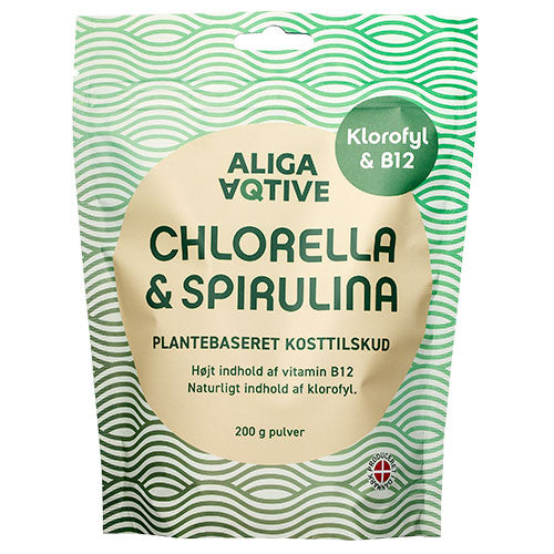 Veganskaliga Aqtive Chlorella   Spirulina Pulver