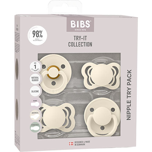 Bibs Bibs Try It Collection Size 1 Ivory 4 Pack