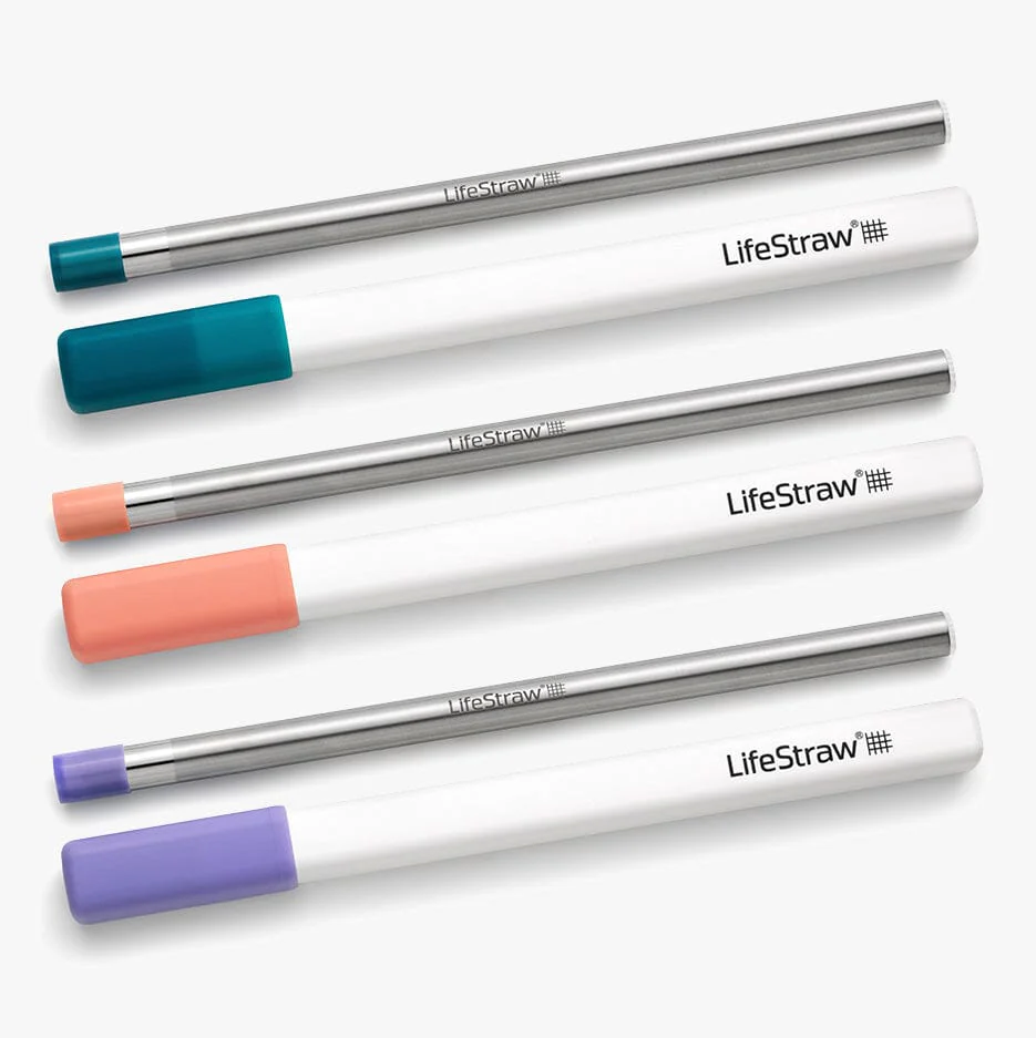 Lifestraw Sip Sugerør 3 Pak Laguna  Apricot Pink Og Thistle