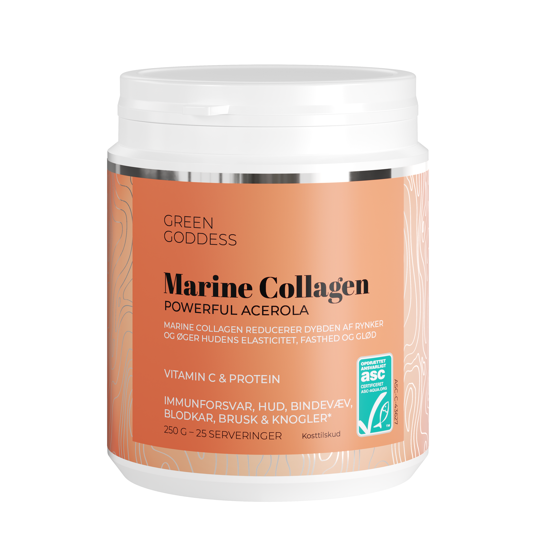 Powerful Acerola Marine Collagen Inkl  C Vitamin Og Protein  250 G