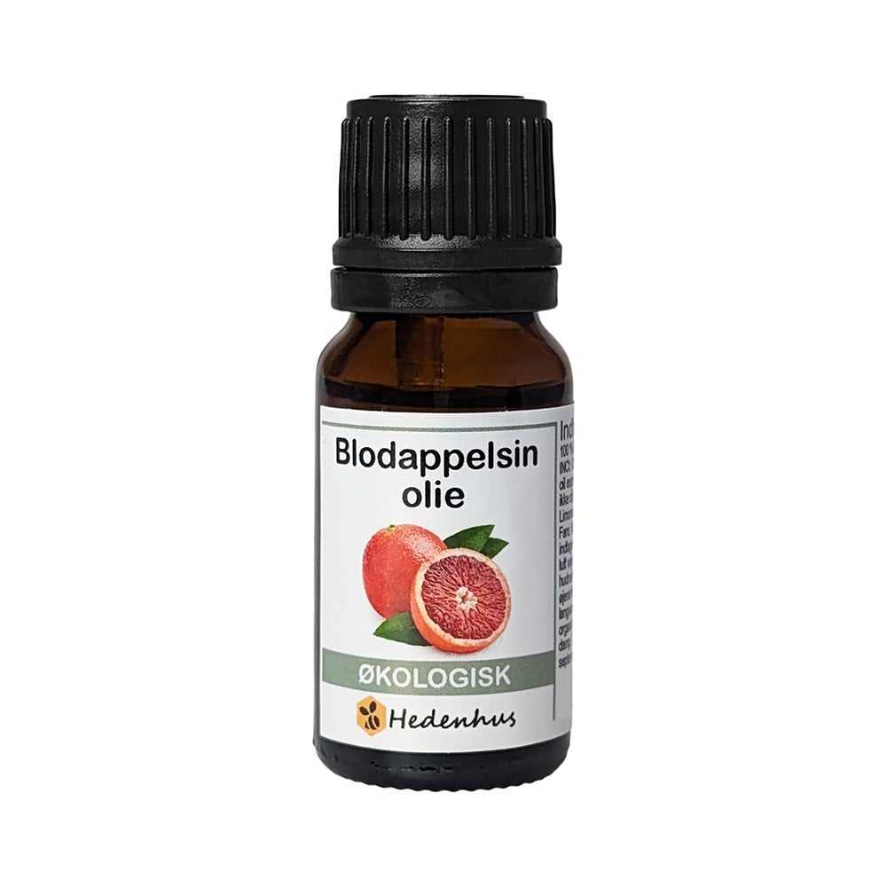økologisk Blodappelsinolie æterisk Olie 10 Ml   Koldpresset  Frisk  Sød  Citrus Aroma   Hedenhus   Antioxidant  Hudpleje