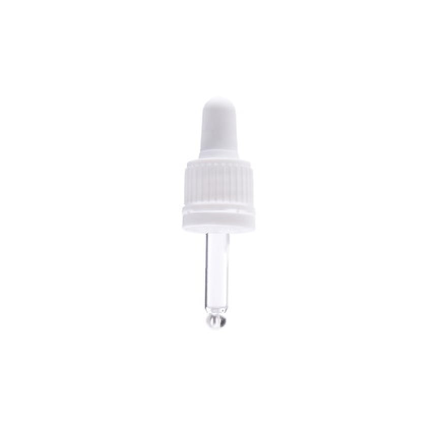 Låg Til Glasflasker Med Hvid Pipette 58 Mm Din18 5 Ml Silikonepumpe Hedenhus Aftagelig Brudsikringsring 71 Mm Højde