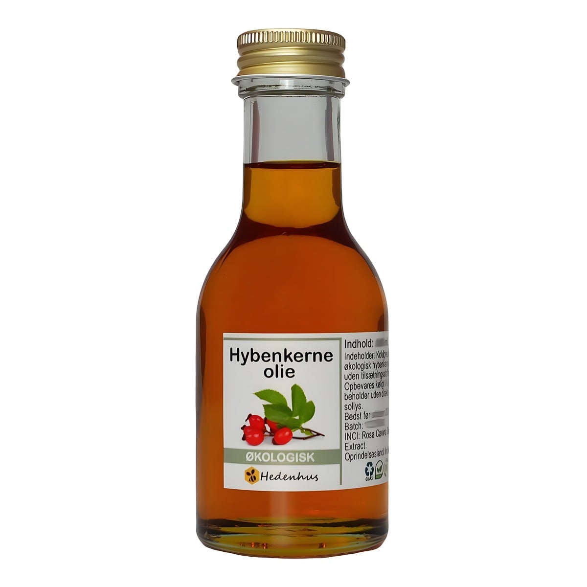 Hybenkerneolie økologisk Koldpresset 30 Ml   Rig På Omega 3 6 9  Vitaminer A Og C  Til Hud  Negle Og Massage   Hedenhus