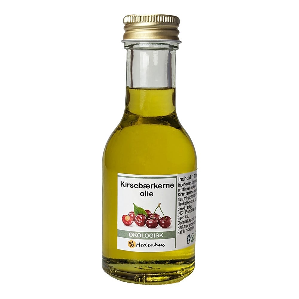 Kirsebærkerneolie økologisk Koldpresset 50 Ml   Vegansk  Til Hud  Hår  Negle   Hedenhus   Rig På Antioxidanter  Vitamin A   E