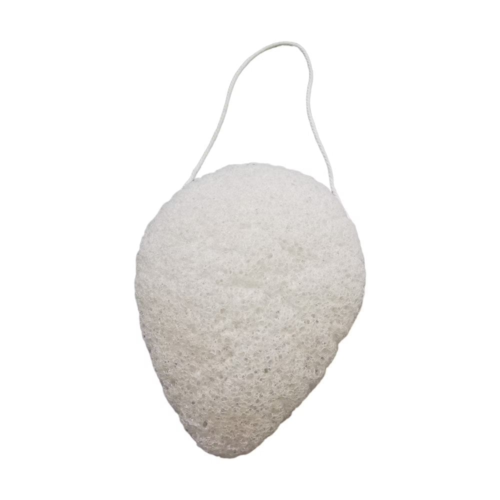 Ansigtssvamp Dråbeformet 8x6x1 2 Cm Komposterbar 100 Konjac Med Bomuldssnor Hedenhus Blid Eksfoliering Miljøvenlig