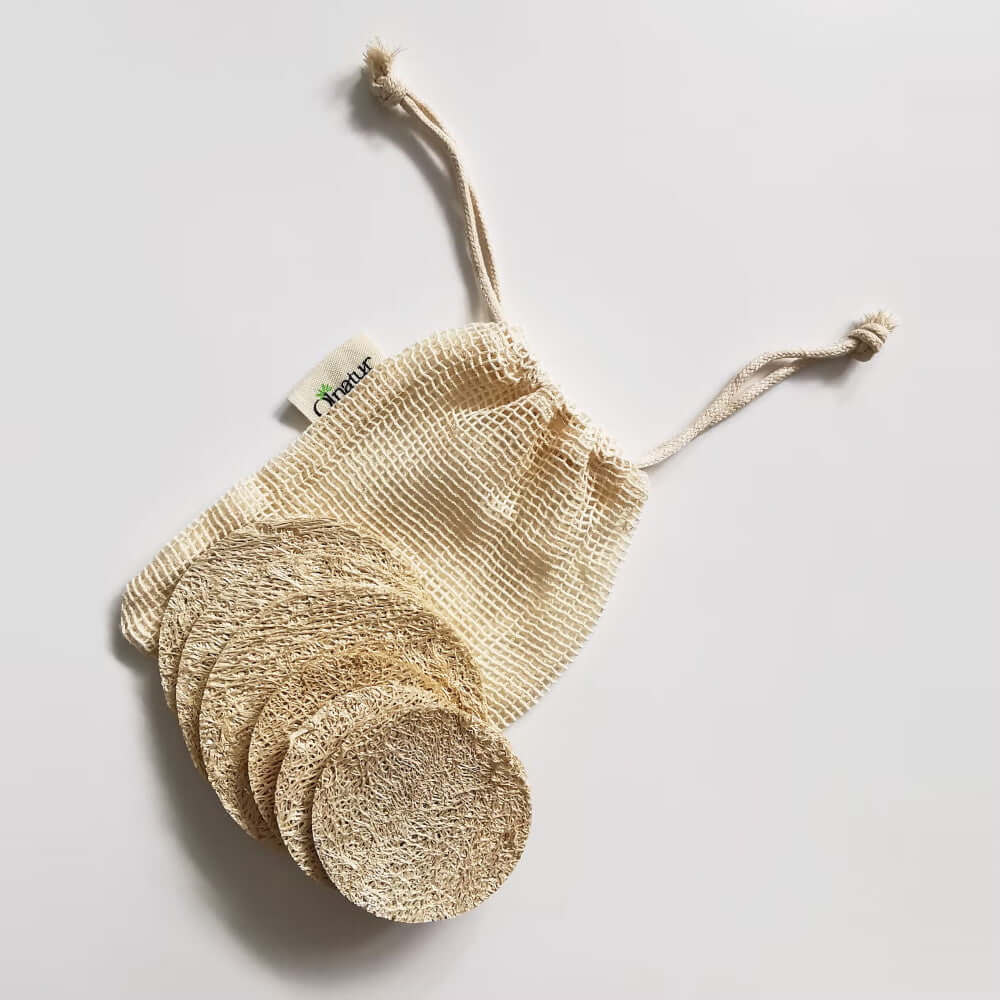 Ansigtssvampe Af Loofah 6 Stk Eksfolierende Bomuldspose Hedenhus Naturlig Fiber 3 Store Og 3 Små Genanvendelig