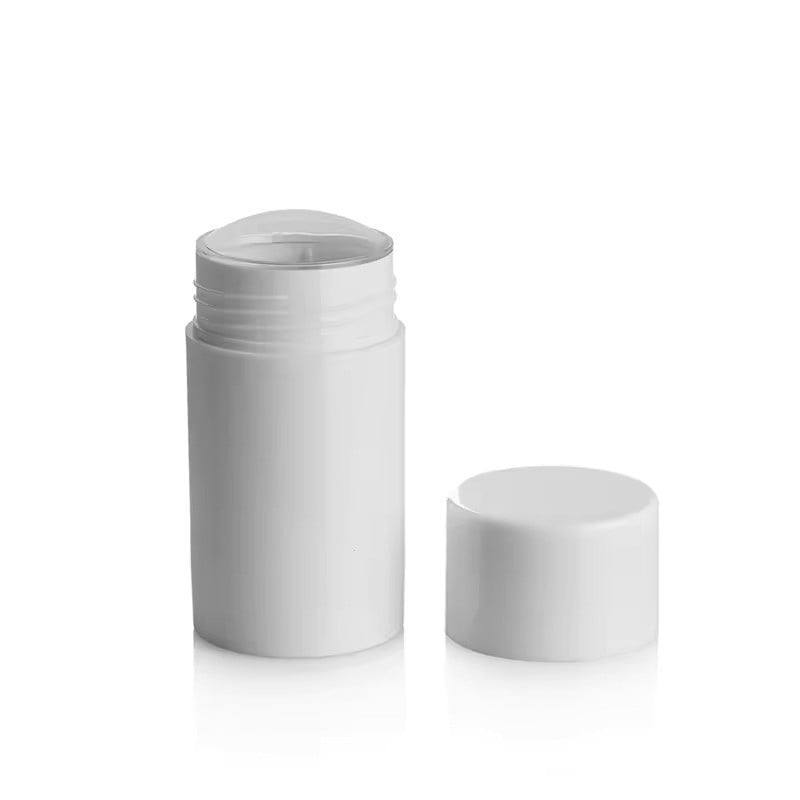 Rund Stift Hylster Til Deodorant Voks Læbepomade 50 Ml Hvid Abs Plast Hedenhus Skruefunktion Genanvendelig Lugtfri