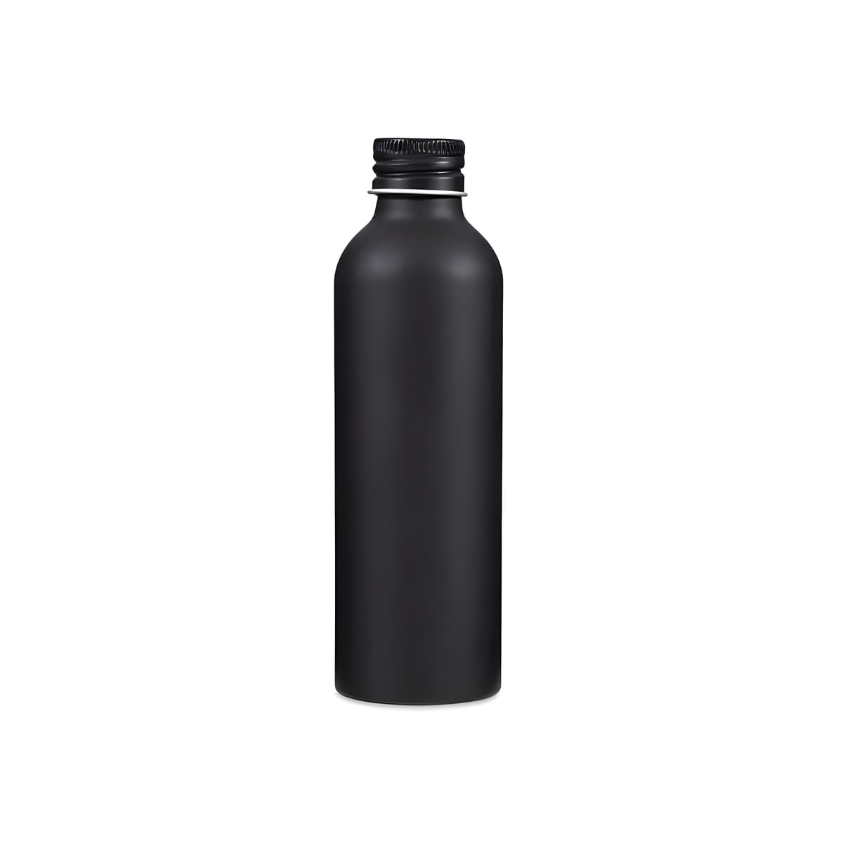 Aluminium Flaske 150 Ml Sort Med Låg Lakbelagt Skumgummipude Hedenhus Perfekt Til Væsker Olier Parfume