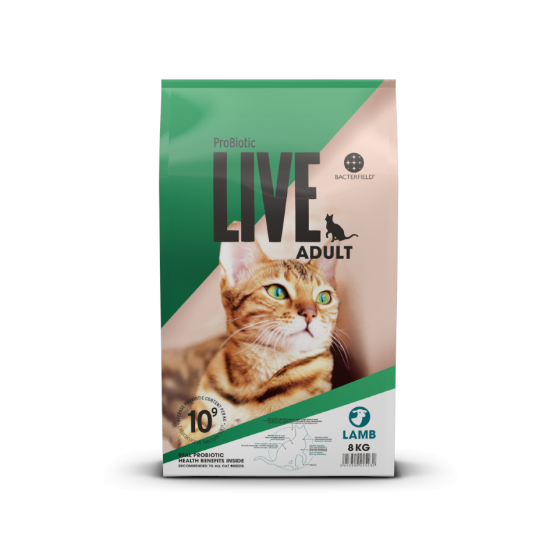 8 Kg  Probiotic Live Adult Kat   Kattefoder Med Lam