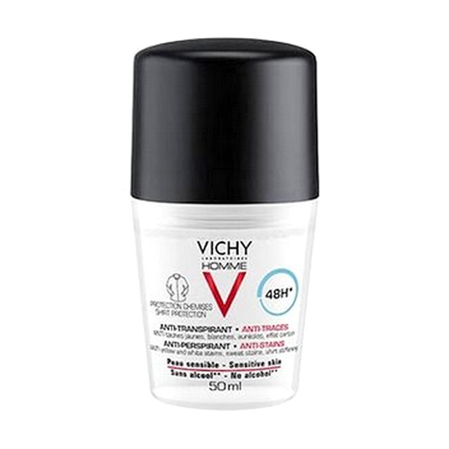 Vichy   Homme Deo Roll On Anti Transpirant Anti Traces   50 Ml