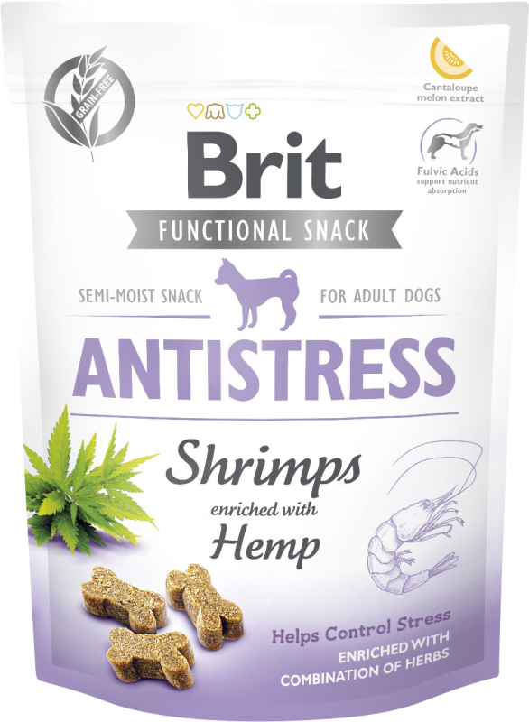 Brit Care Dog Antistress Snack Shrimps   Hundegodbidder Med Rejer Og Hamp