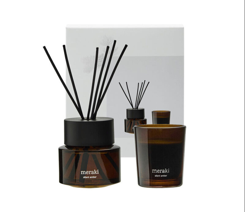 Meraki Gaveæske  Jul  Silent Amber Diffusser   Duftlys